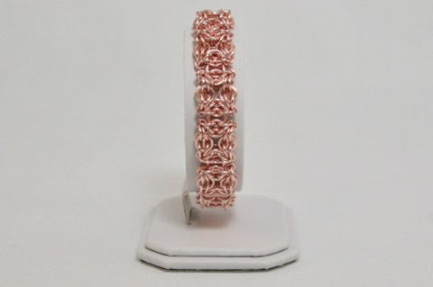 Celtic Labyrinth Bracelet in Rose Gold Enameled Copper